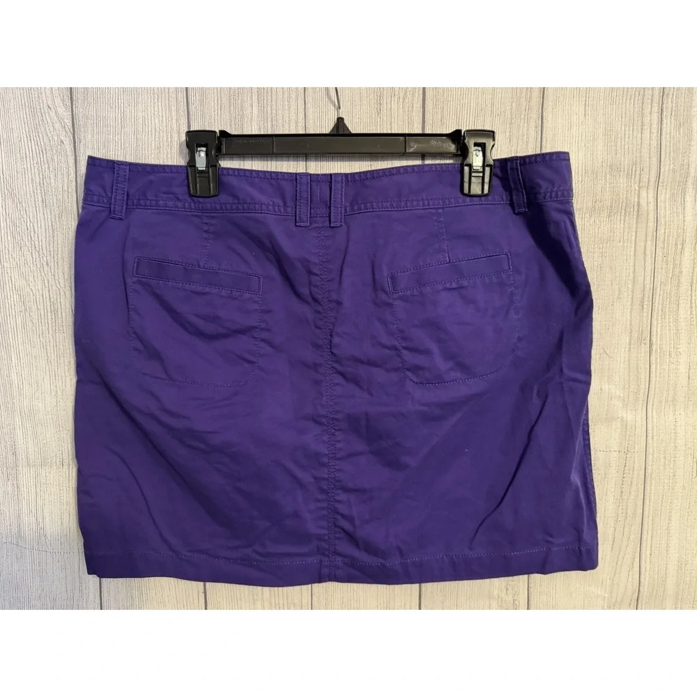 Caslon Women's Purple Denim Skirt Size‎ 14 Stretch Cotton Blend Casual Mini - Picture 4 of 5